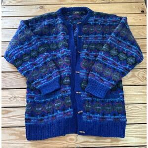 Vintage Lost Horizons Himalayan Wool Toggle Cardigan Size XL Women’s Blue